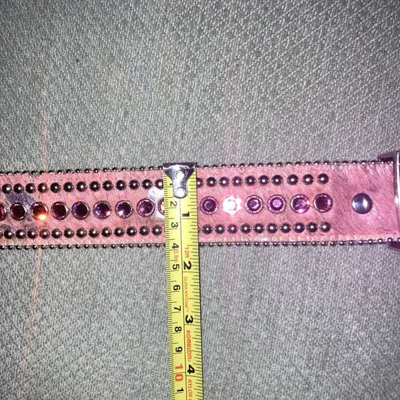 BB simon bling pink pony hair belt - Picture 2 of 13